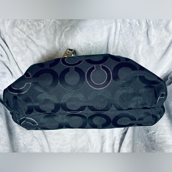 Coach Poppy Y2K Black Canvas with Silver Lurex Threading...